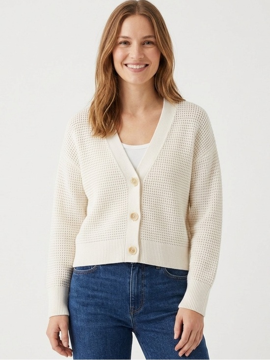 Banana Republic Sweaters - Banana Republic Women's Cream Button-Up Sweater